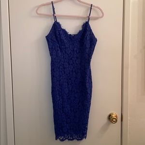 Royal blue lace formal dress